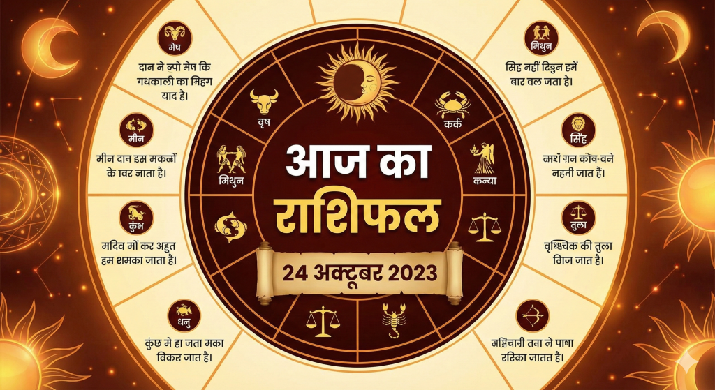 Aaj Ka Rashifal 29-12-2025 | आज का राशिफल 3 आज का राशिफल - 12 राशियों और वैदिक ज्योतिष चक्र के साथ दैनिक राशिफल इमेज।